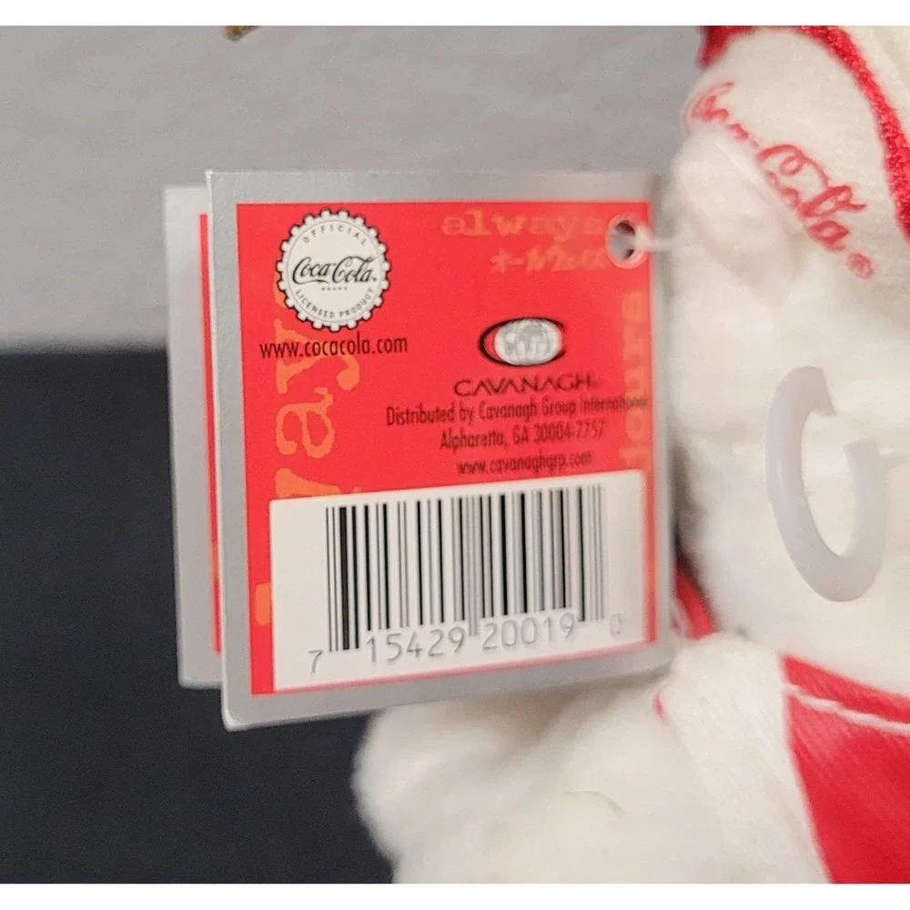Coca Cola Polar Bear in Soda Fountain Outfit Plush Ornament Christmas Ornament